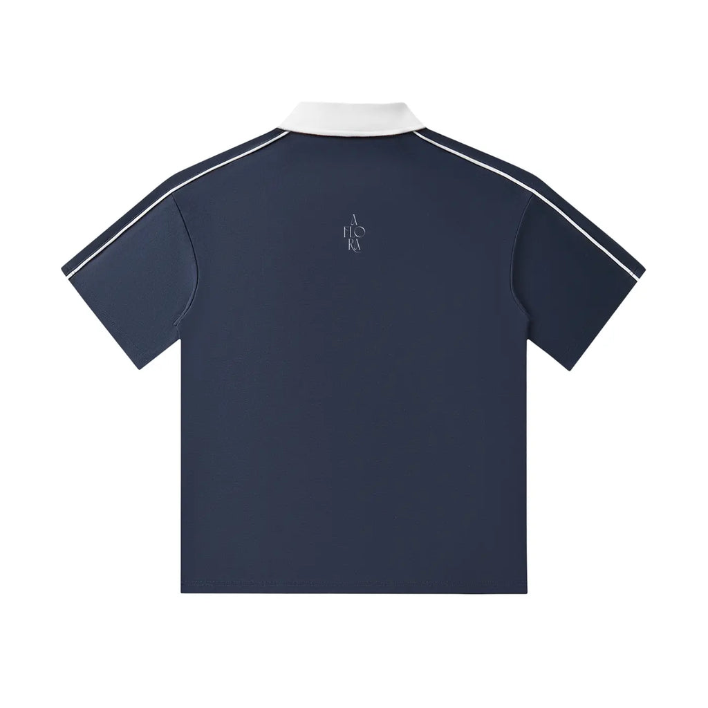 Contrast Collar Short-Sleeve Polo Shirt ODMPOD