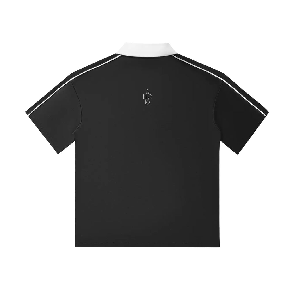 Contrast Collar Short-Sleeve Polo Shirt ODMPOD